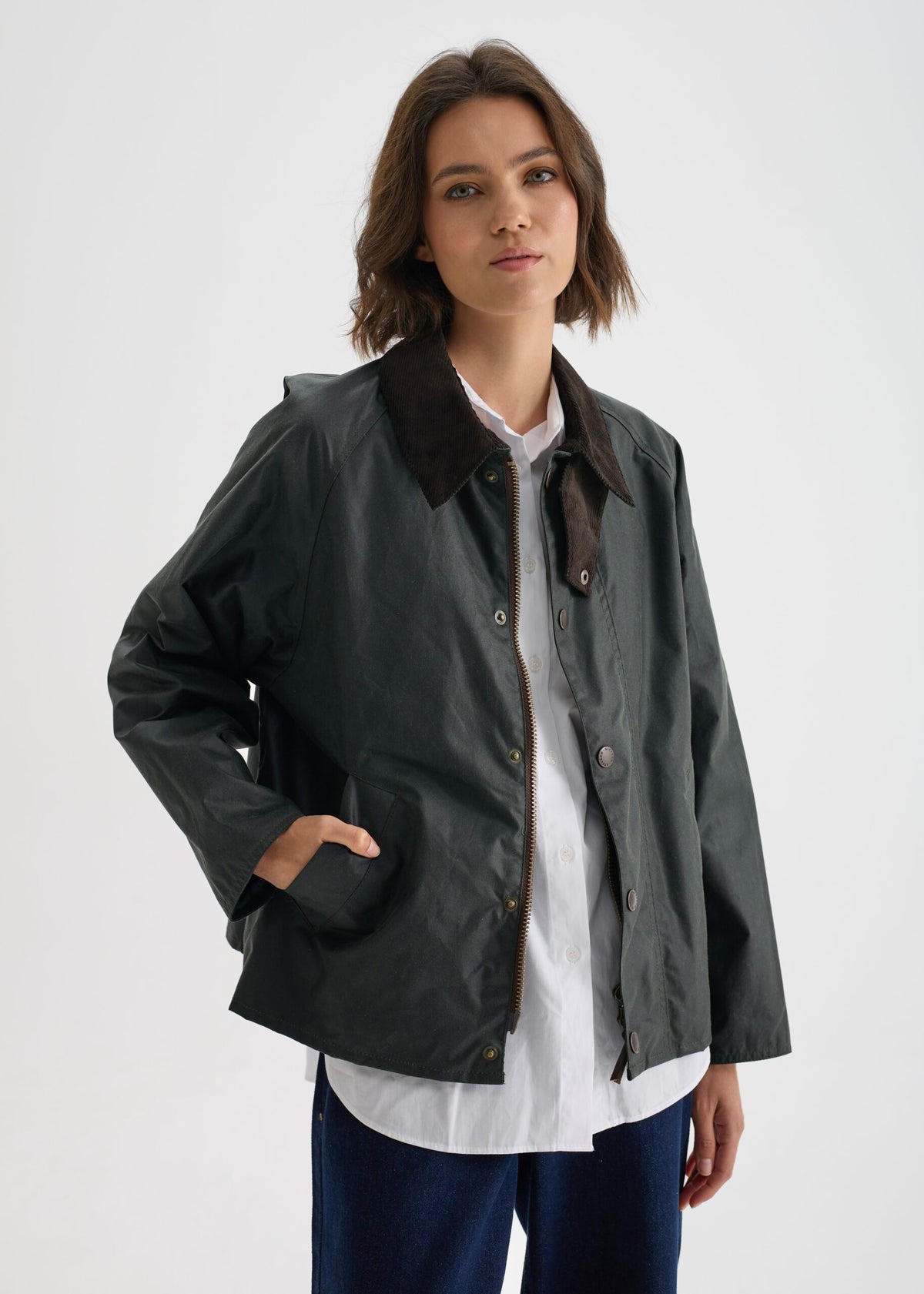 Women's Utility Wax Jacket — Olive Green