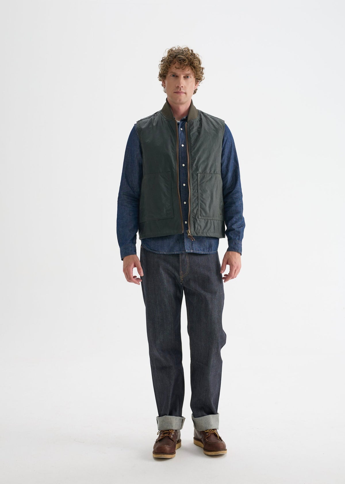 Work Wax Vest — Olive Green