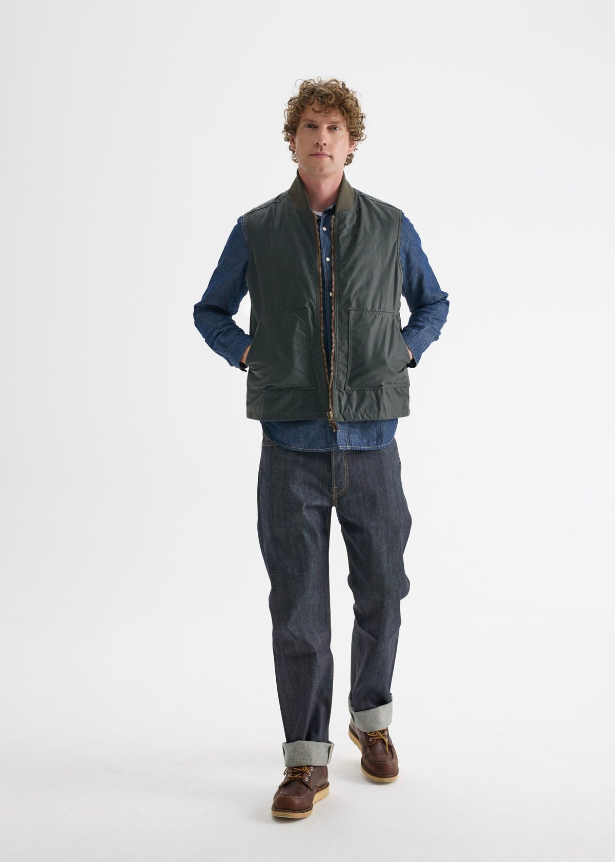Work Wax Vest — Olive Green