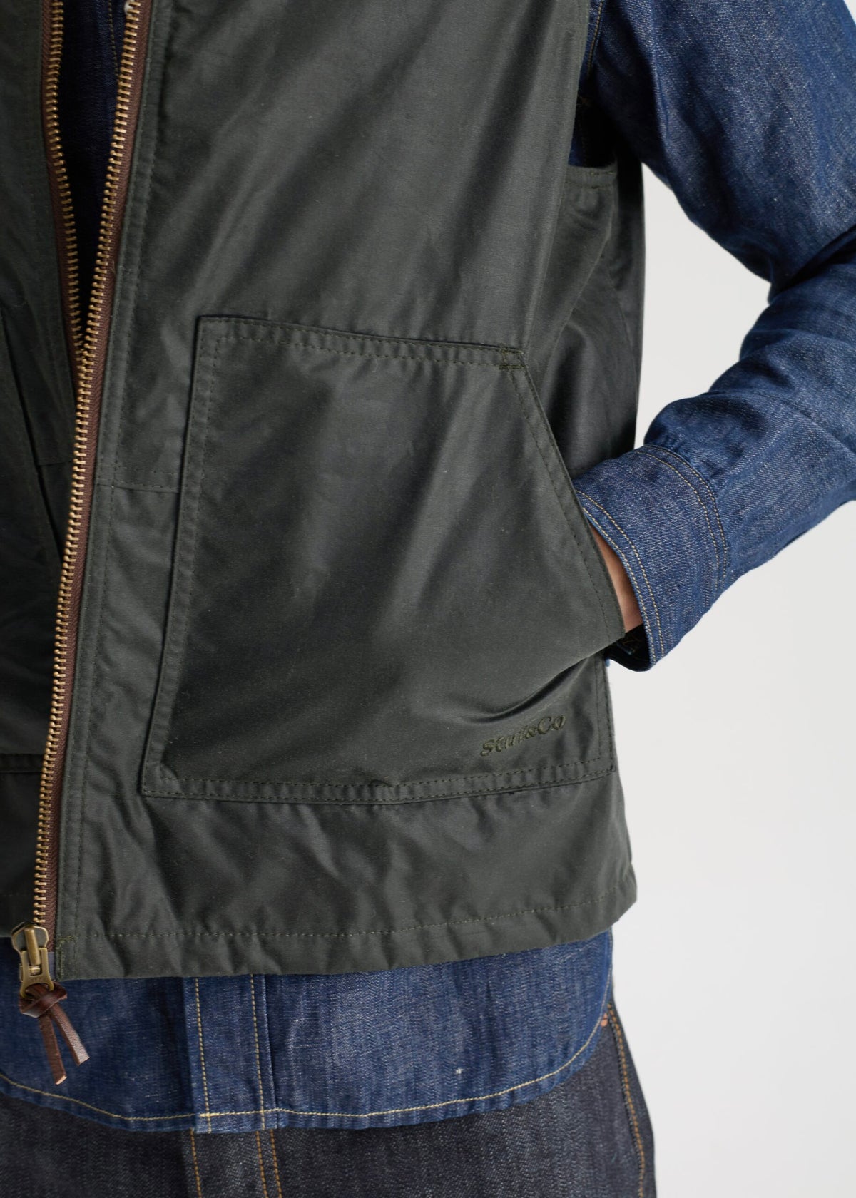 Work Wax Vest — Olive Green