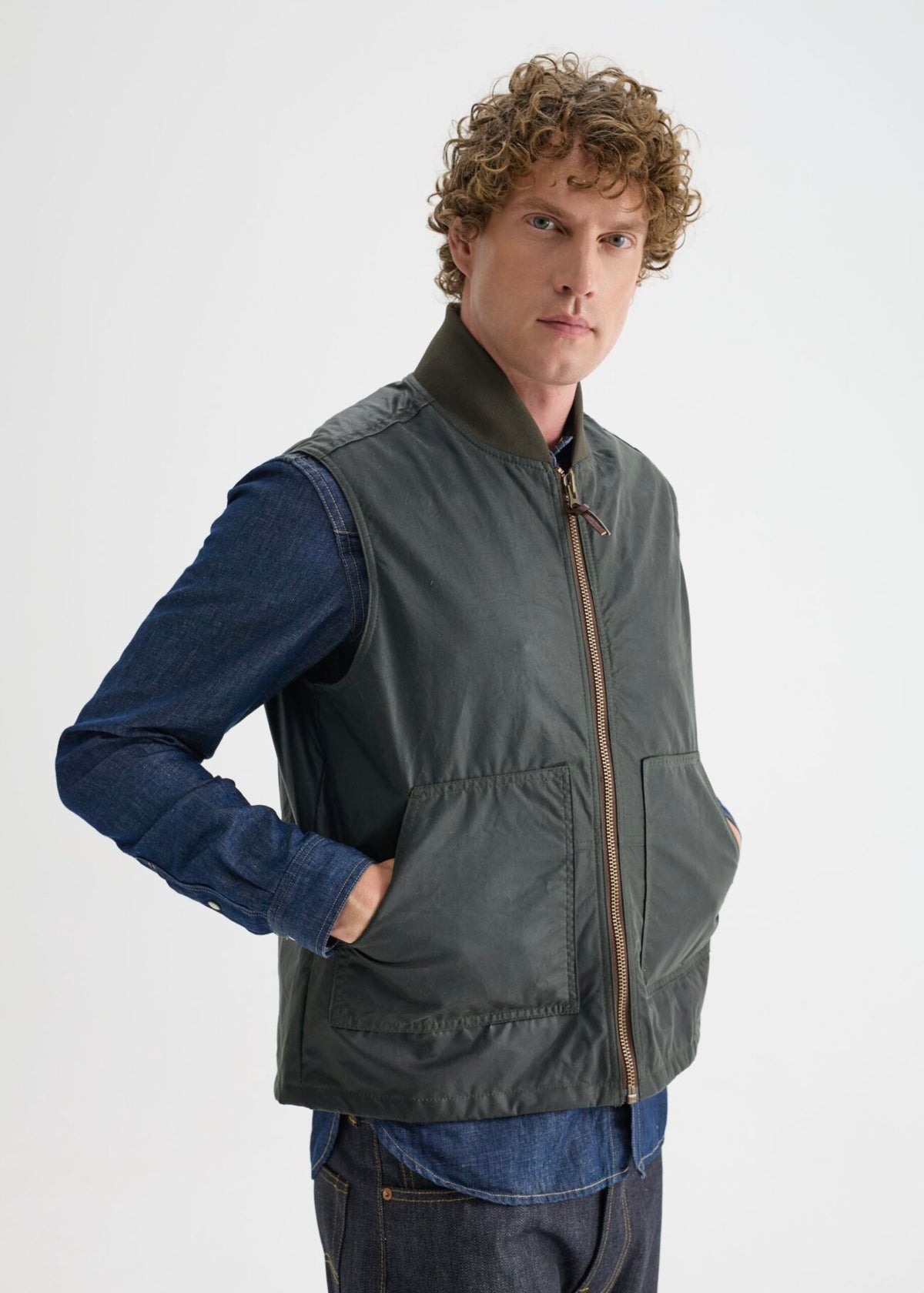 Work Wax Vest — Olive Green