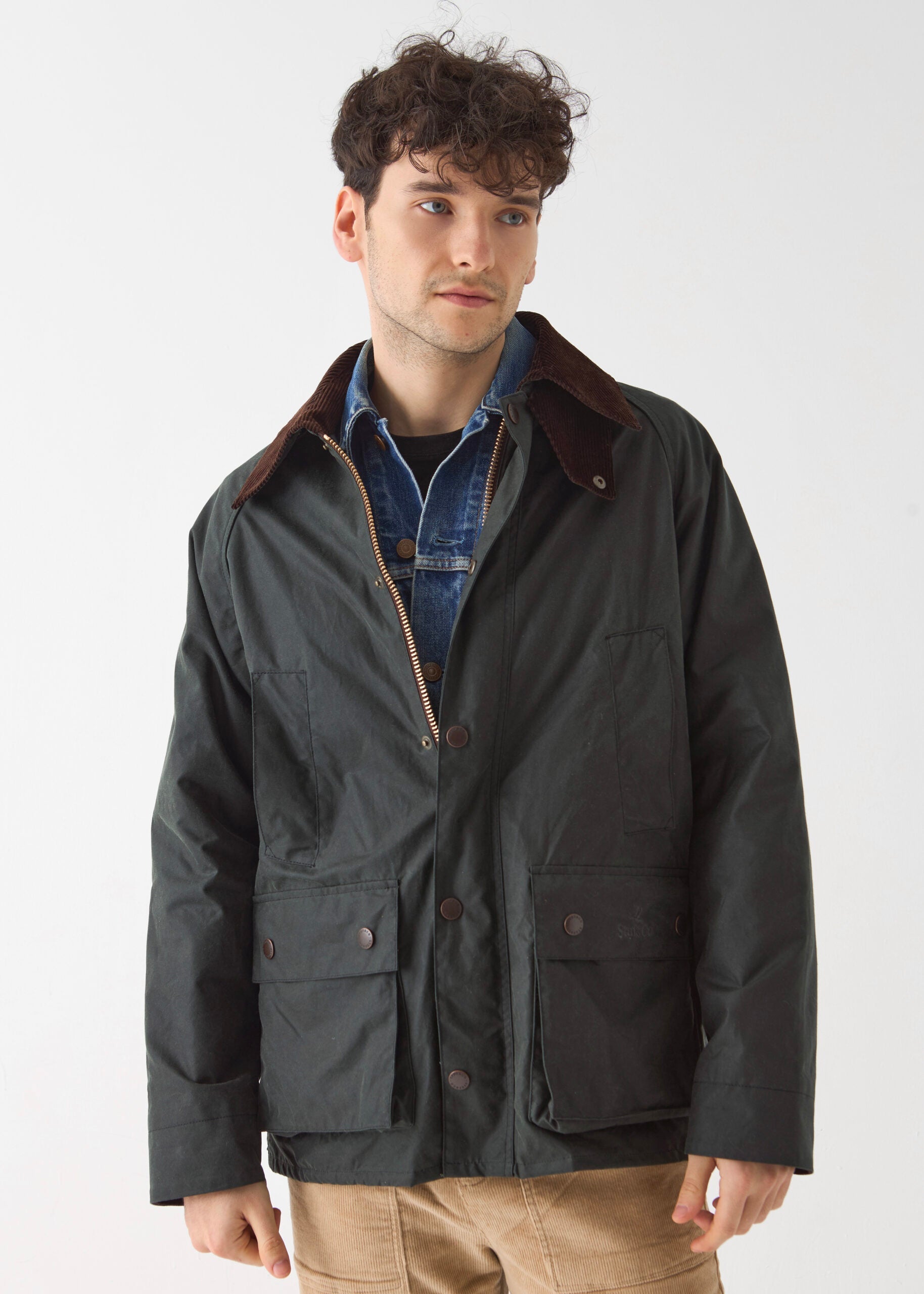 Men's Barn Wax Jacket — Sage Green