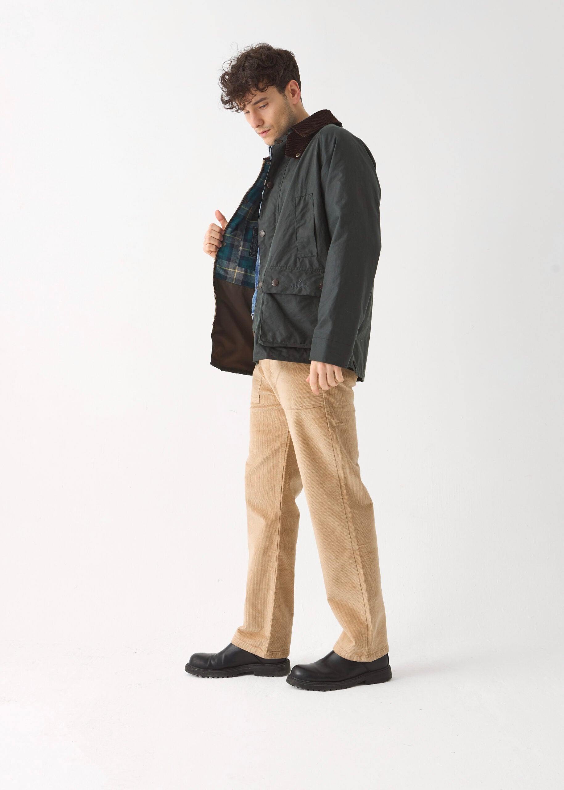 Men's Barn Wax Jacket — Sage Green