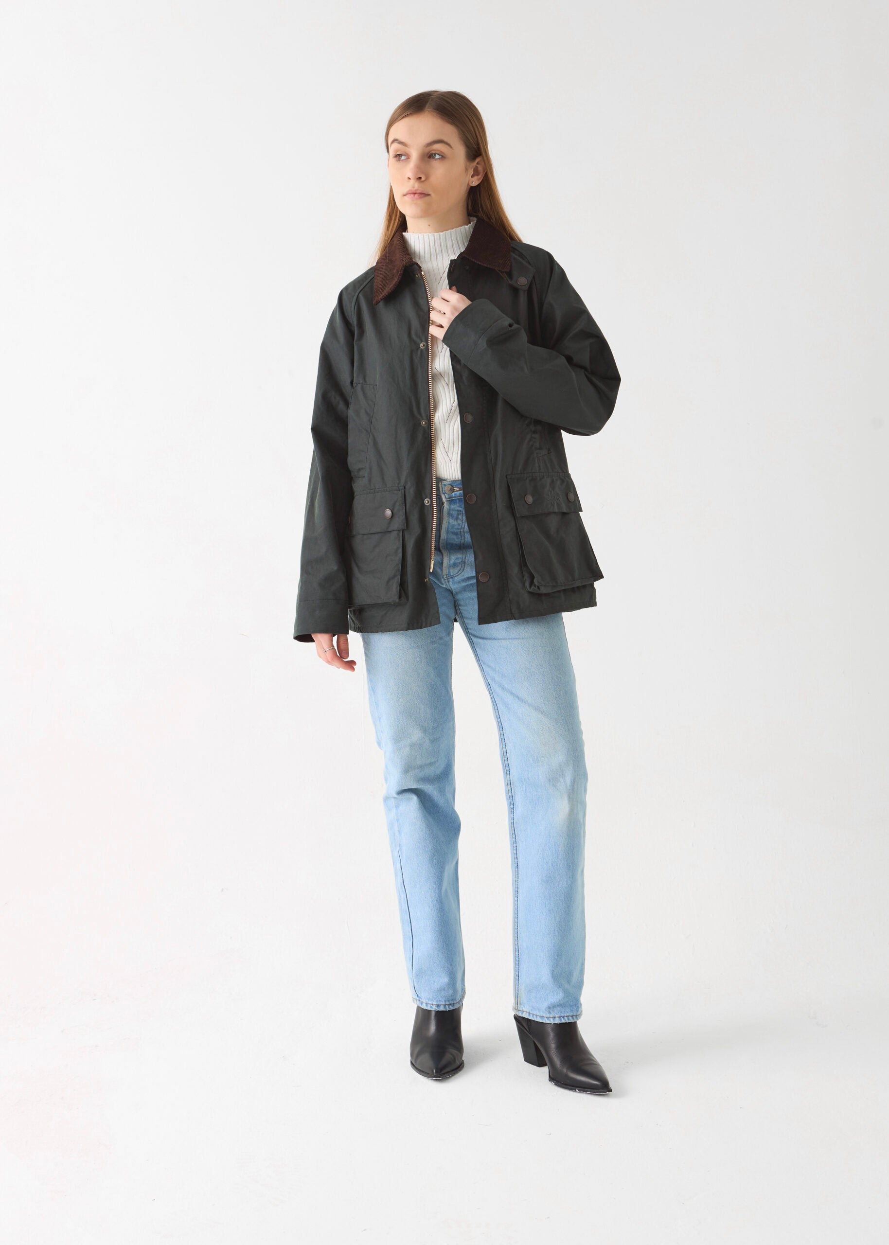 Women's Barn Wax Jacket — Sage Green