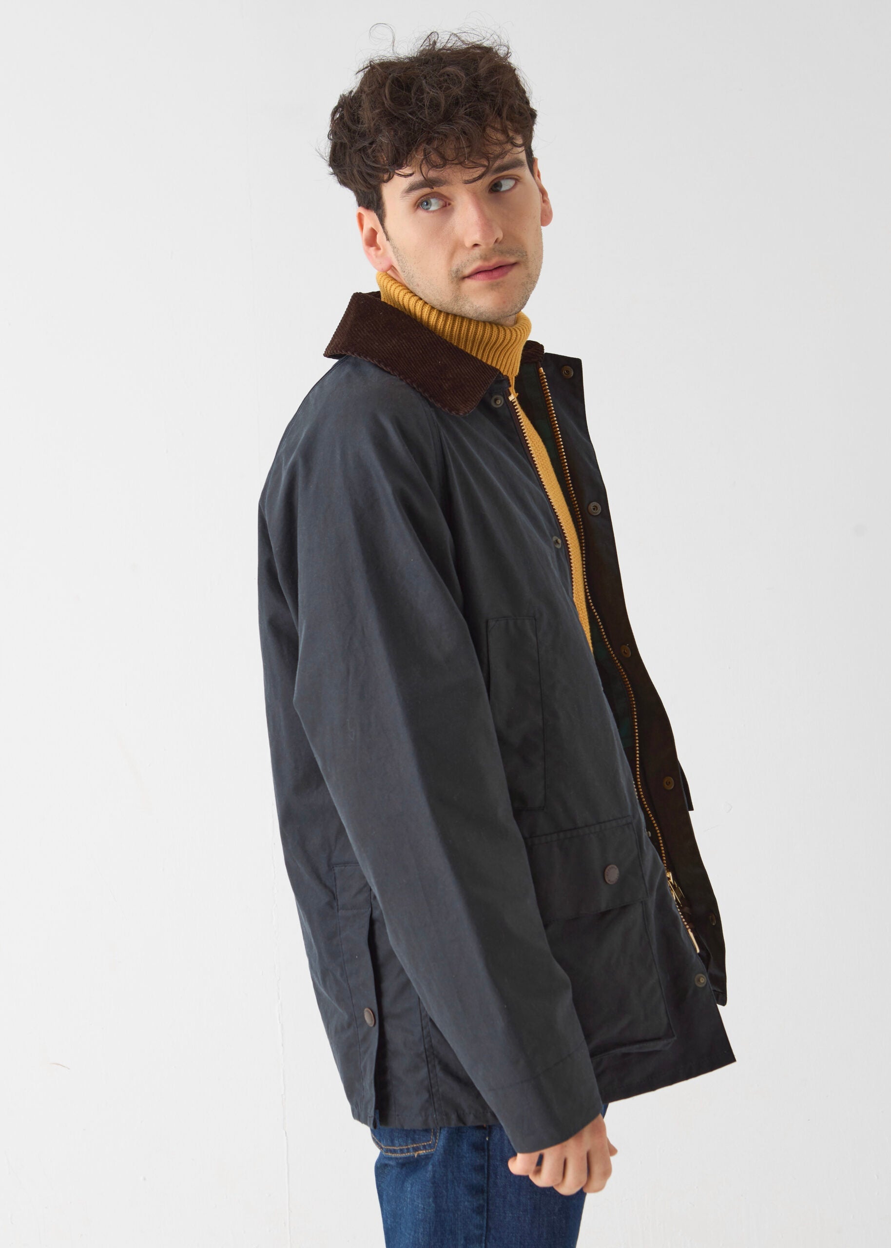 Men's Barn Wax Jacket — Navy