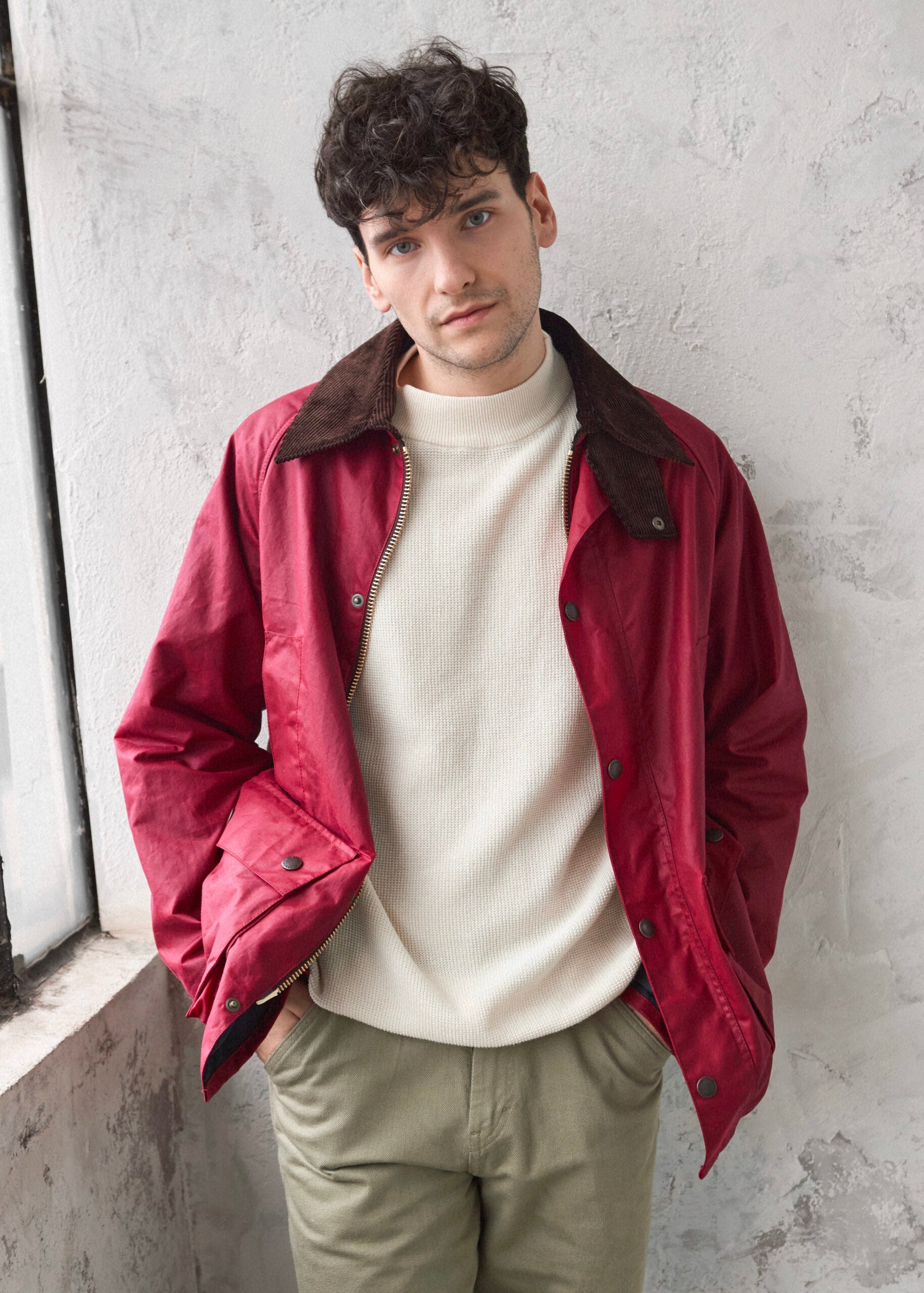 Men's Barn Wax Jacket — Red
