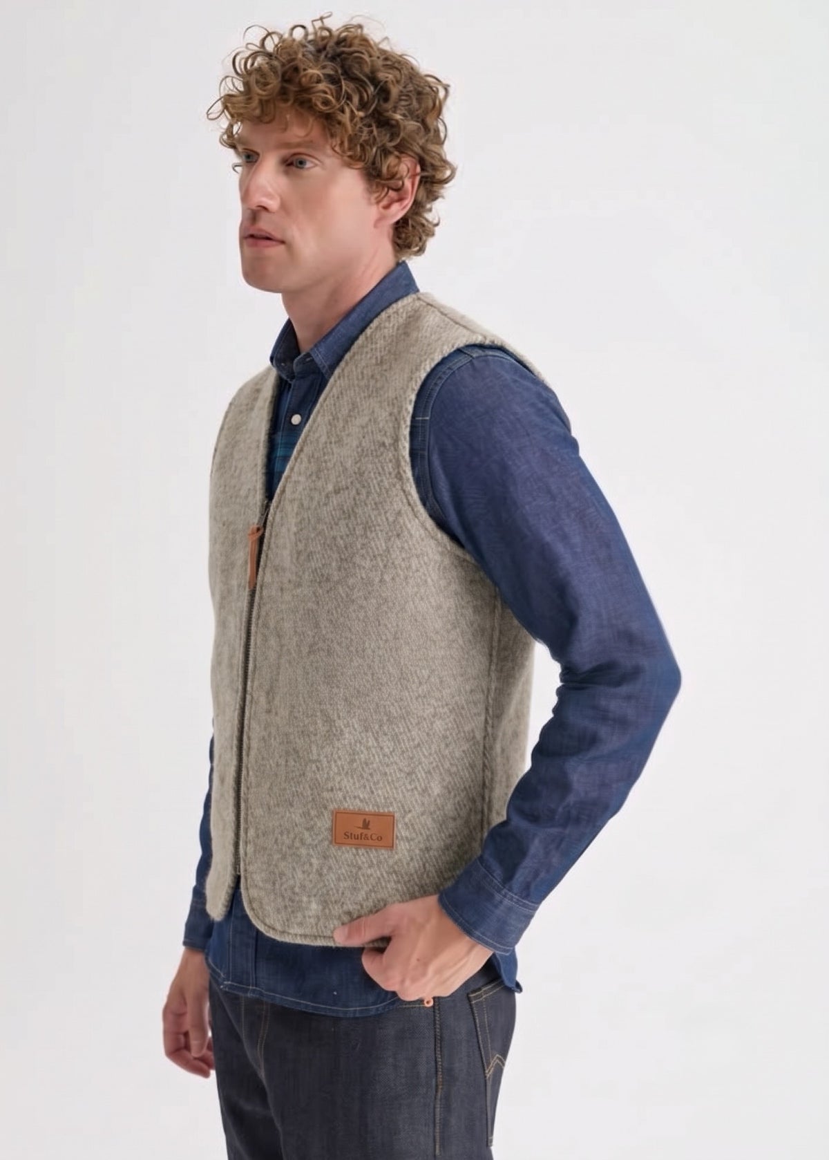 Stuf & Co Wool-Felt  Vest (Beige)