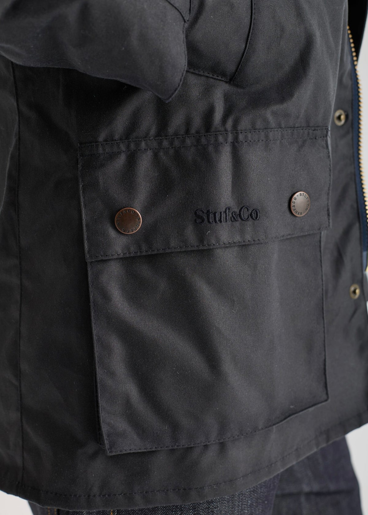 Barn Wax Jacket (Slim) — Navy