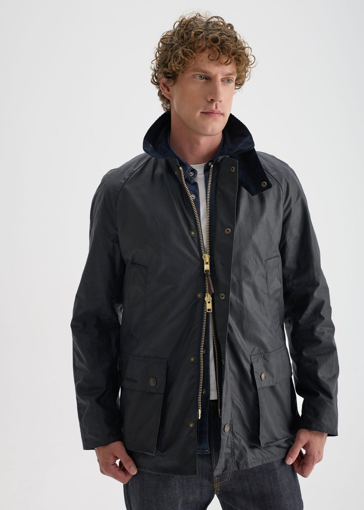 Barn Wax Jacket (Slim) — Navy
