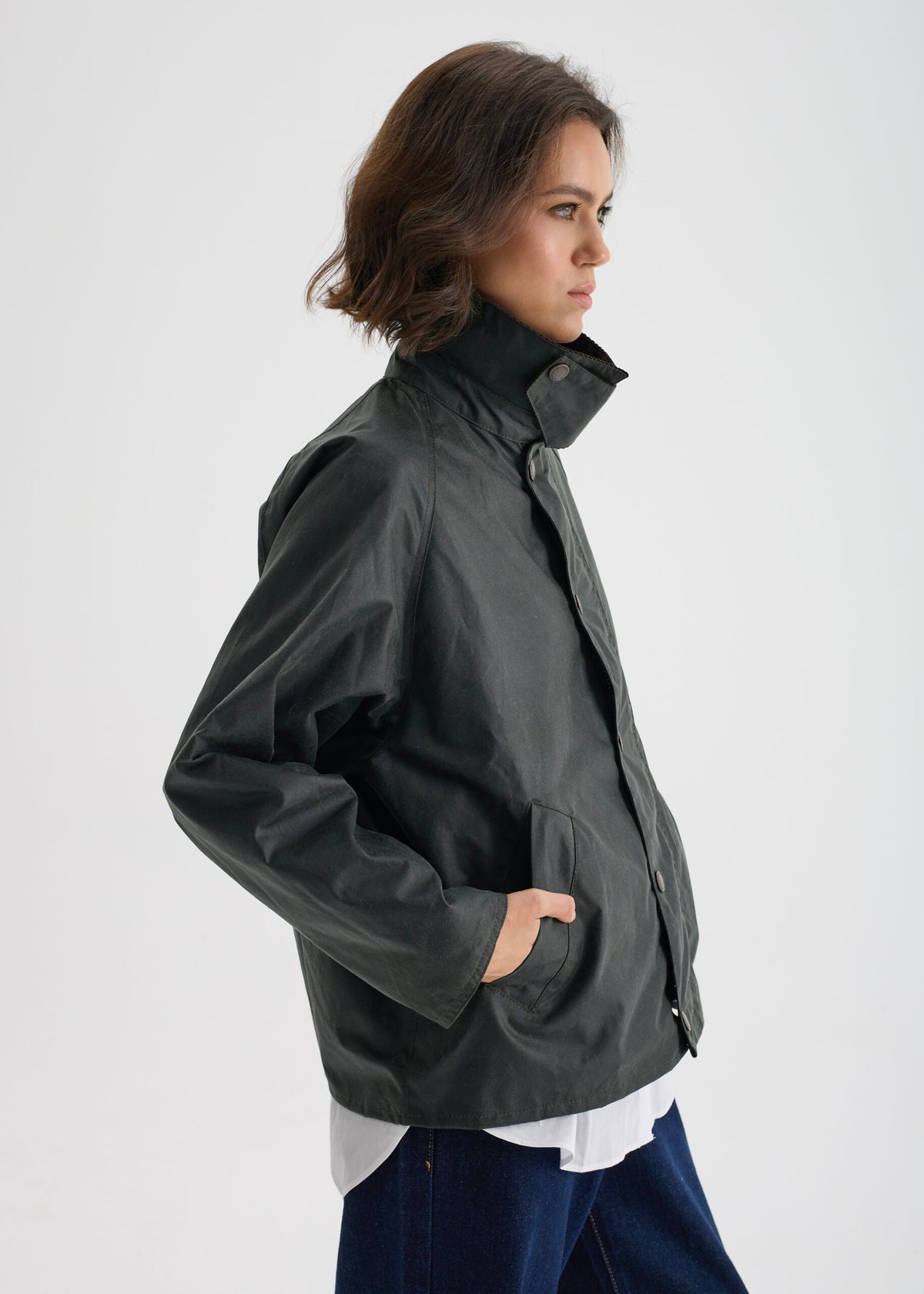 Women's Utility Wax Jacket — Olive Green