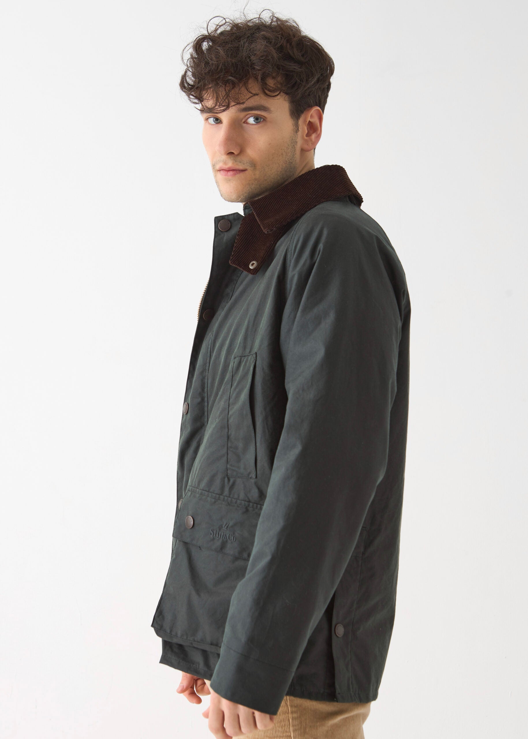 Men's Barn Wax Jacket — Sage Green
