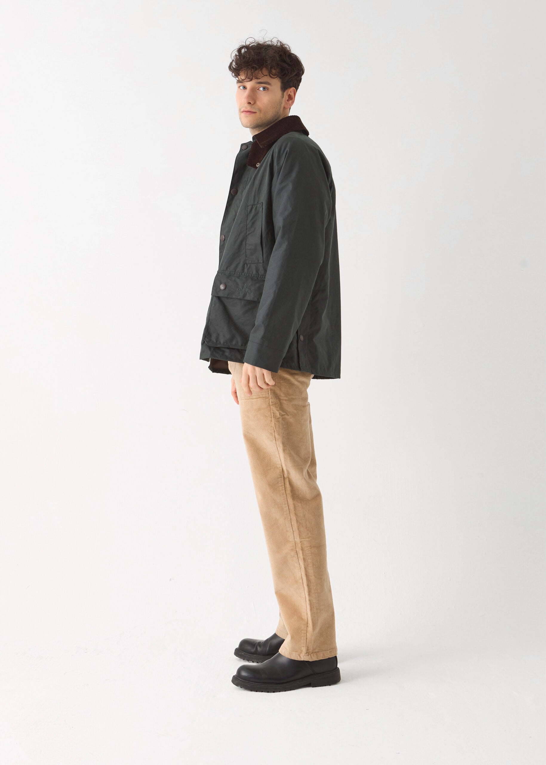 Men's Barn Wax Jacket — Sage Green