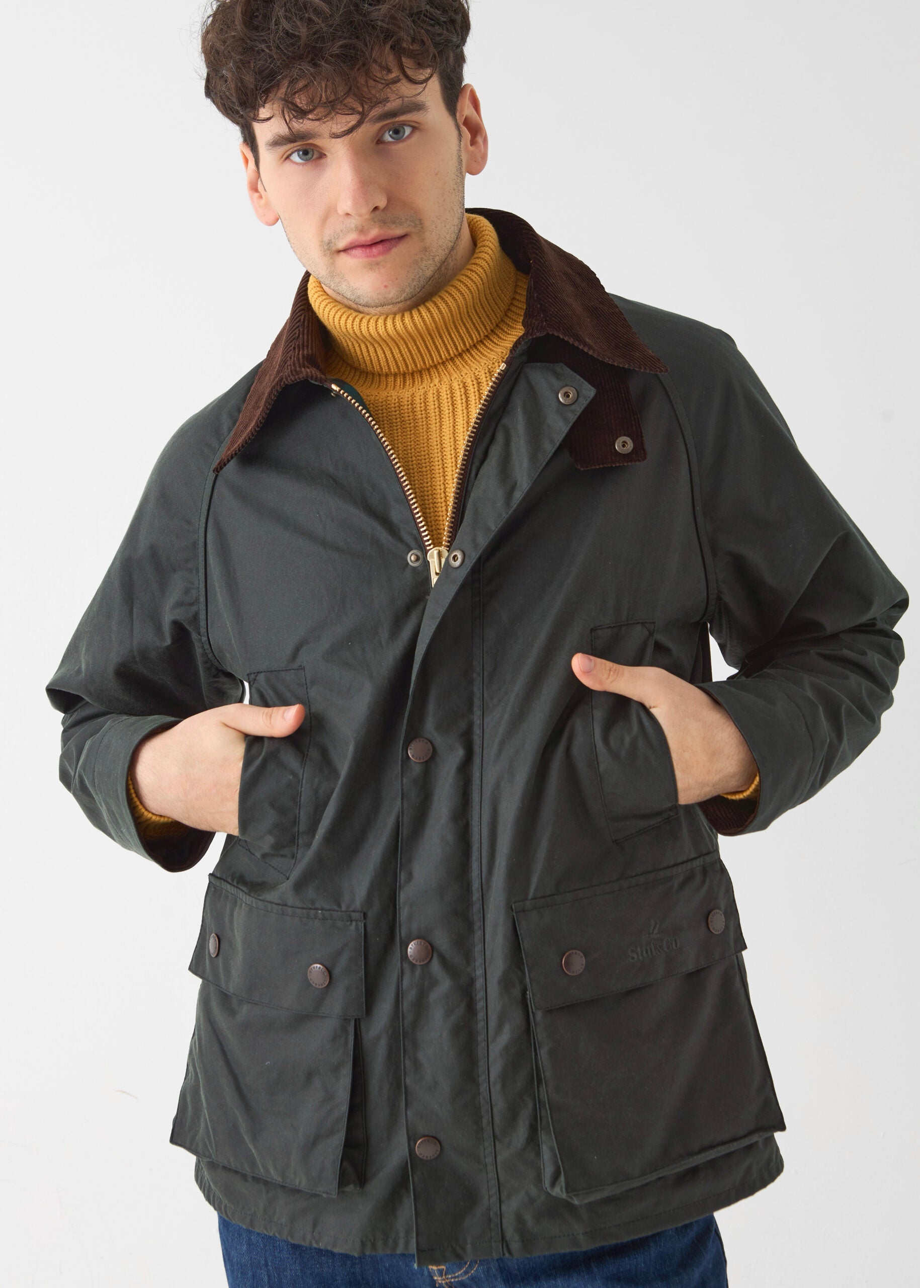 Men's Barn Wax Jacket — Sage Green