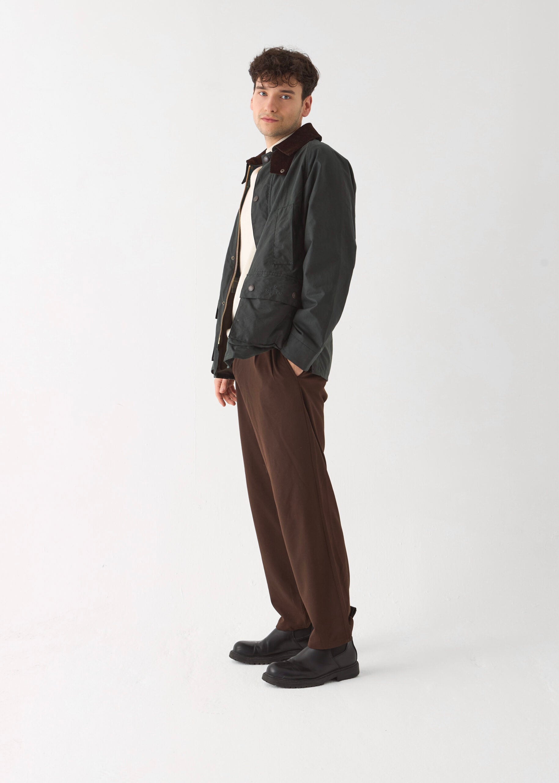 Men's Barn Wax Jacket — Sage Green