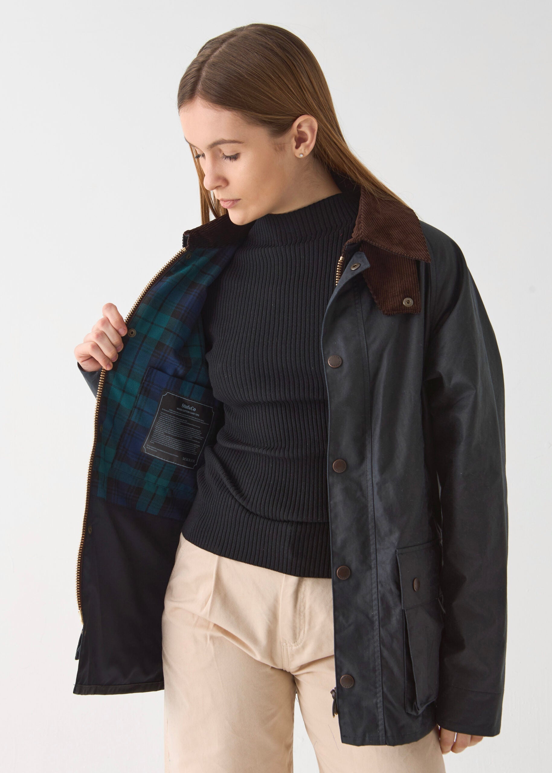 Women's Barn Wax Jacket — Navy