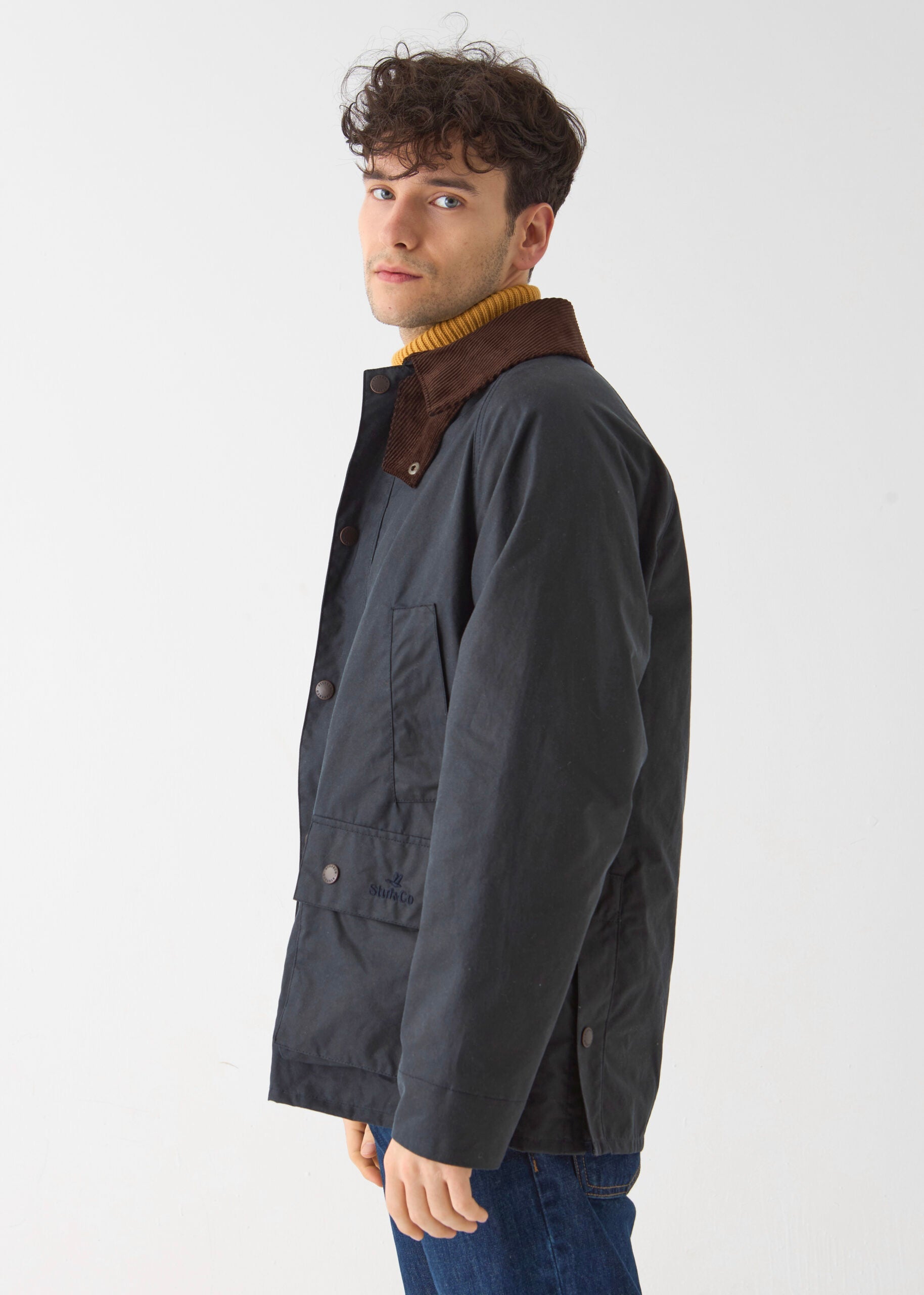 Men's Barn Wax Jacket — Navy
