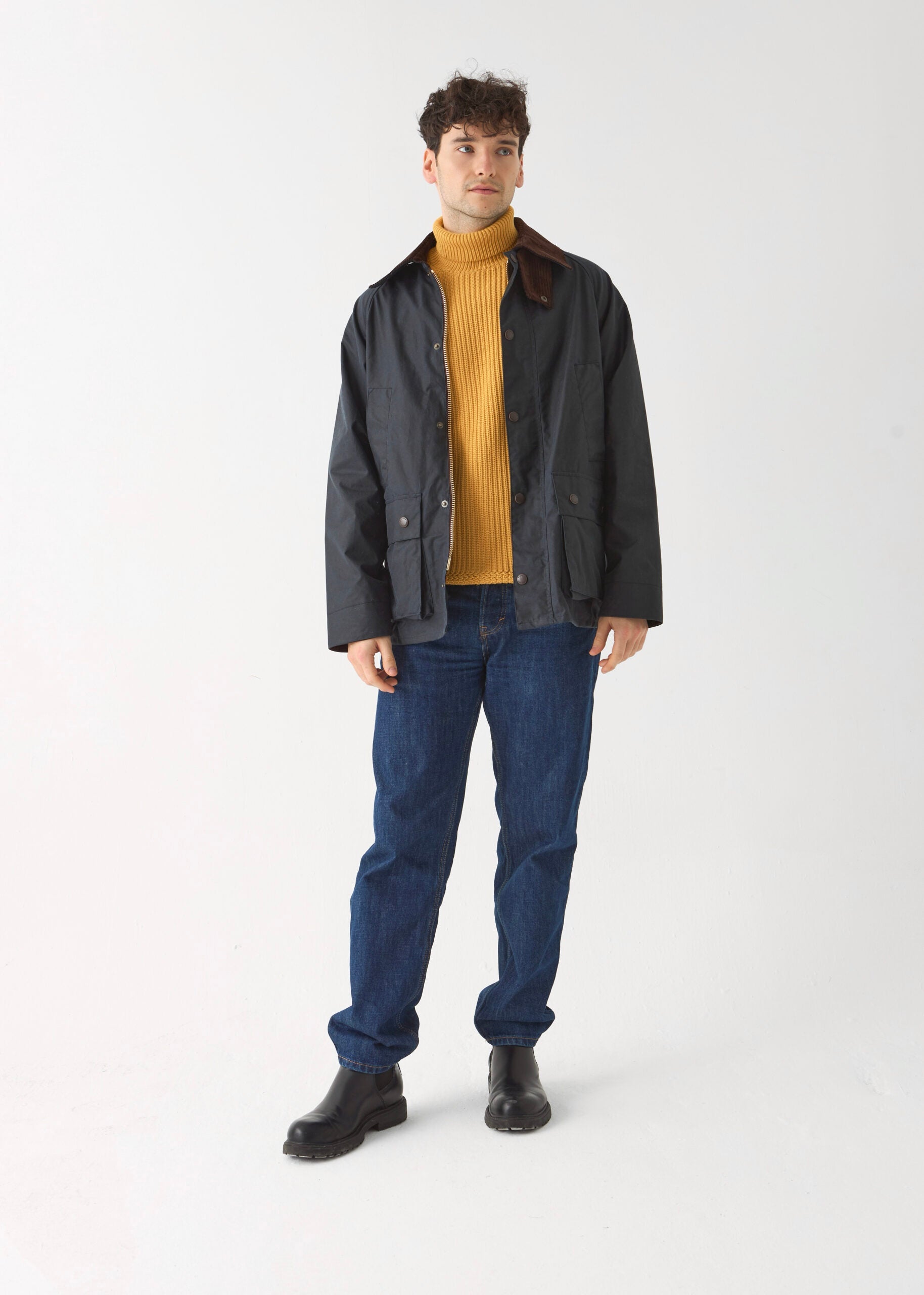 Men's Barn Wax Jacket — Navy