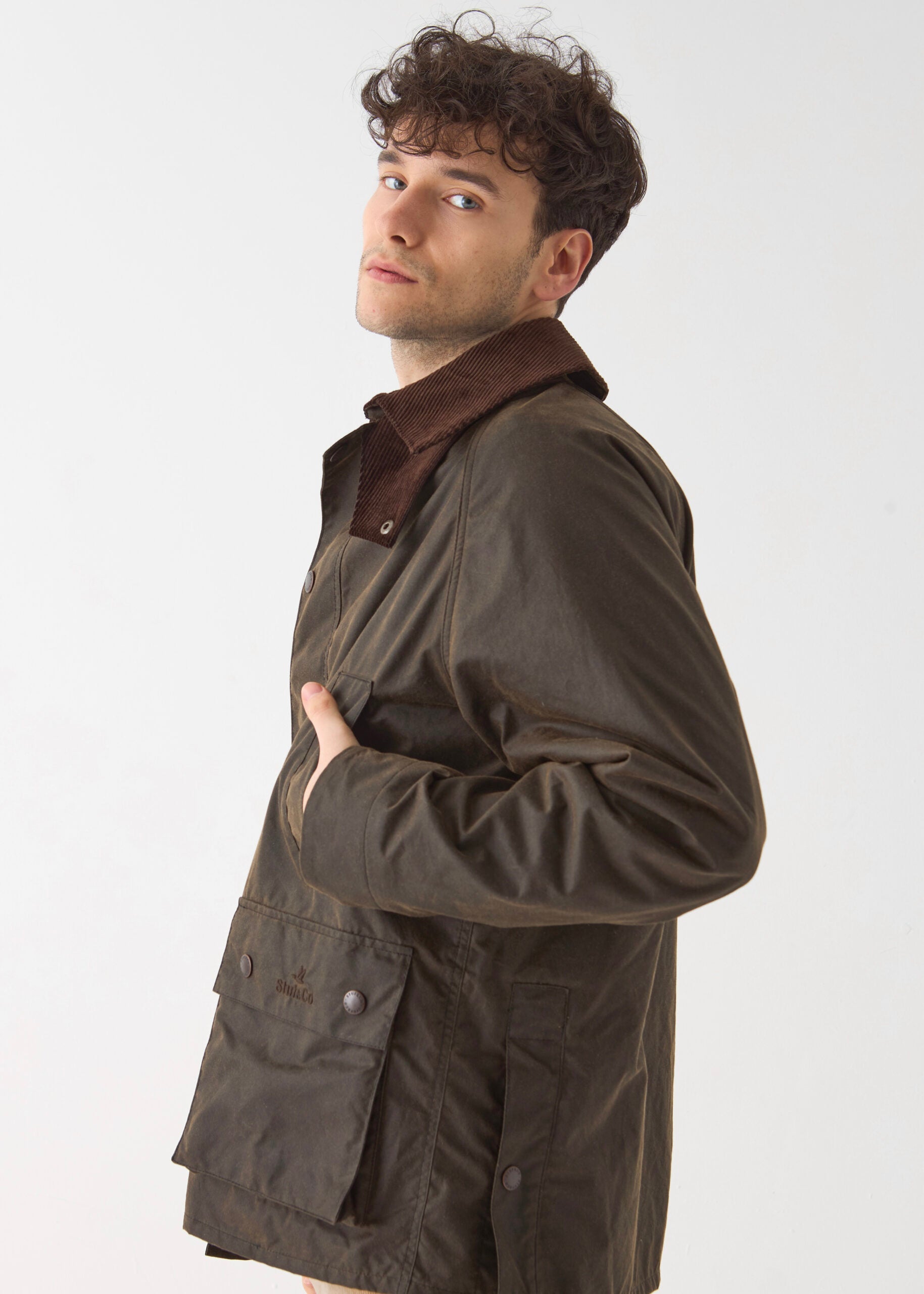 Men's Barn Wax Jacket — Olive
